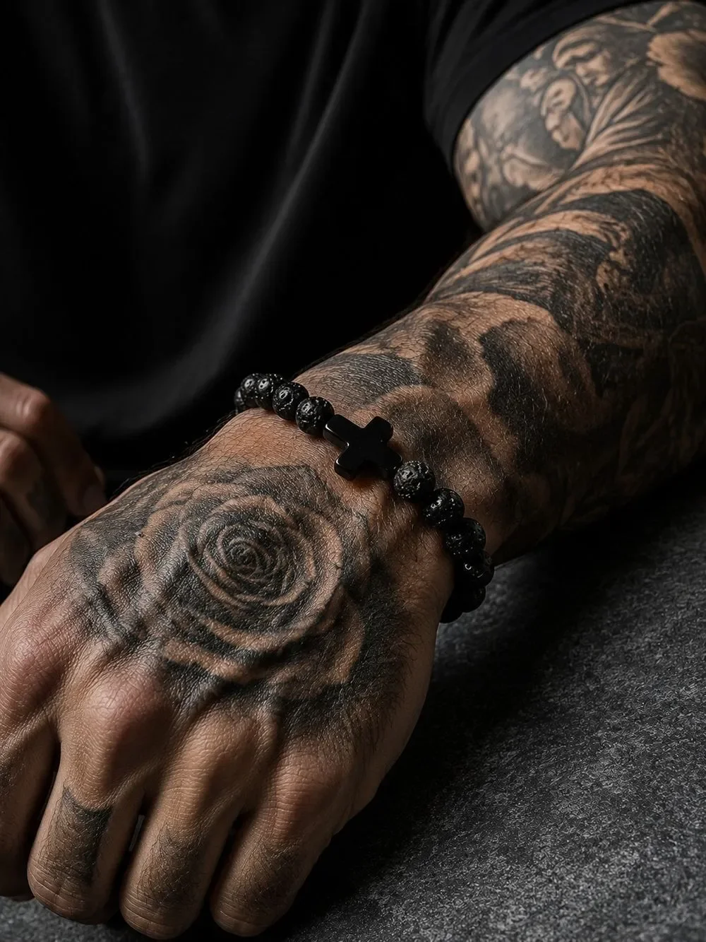 Matte Black Lava Stone Bracelet